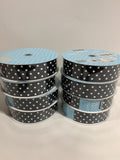 8 Kirkland Wire-Edged Ribbon Black with White Polka Dots 1.5’’ Wide 50 YD - *Home Decor & Curtains