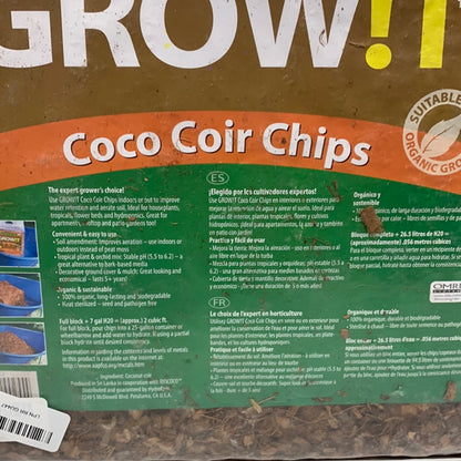 Hydrofarm JSCC2 Organic Coco Coir Planting Chips, Block - 9lb, 15oz