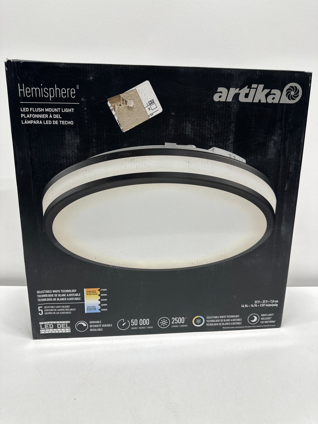 artika Hemisphere LED Flush Mount Ceiling Light Matte Black - *Lighting & Electrical