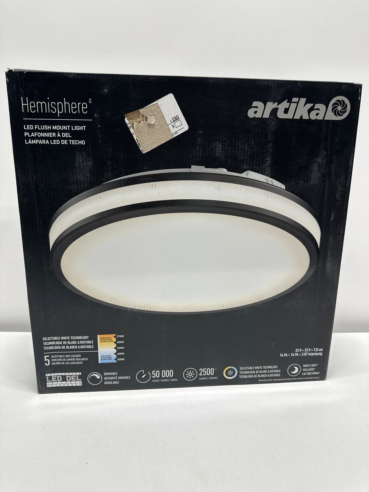 artika Hemisphere LED Flush Mount Ceiling Light Matte Black - *Lighting & Electrical