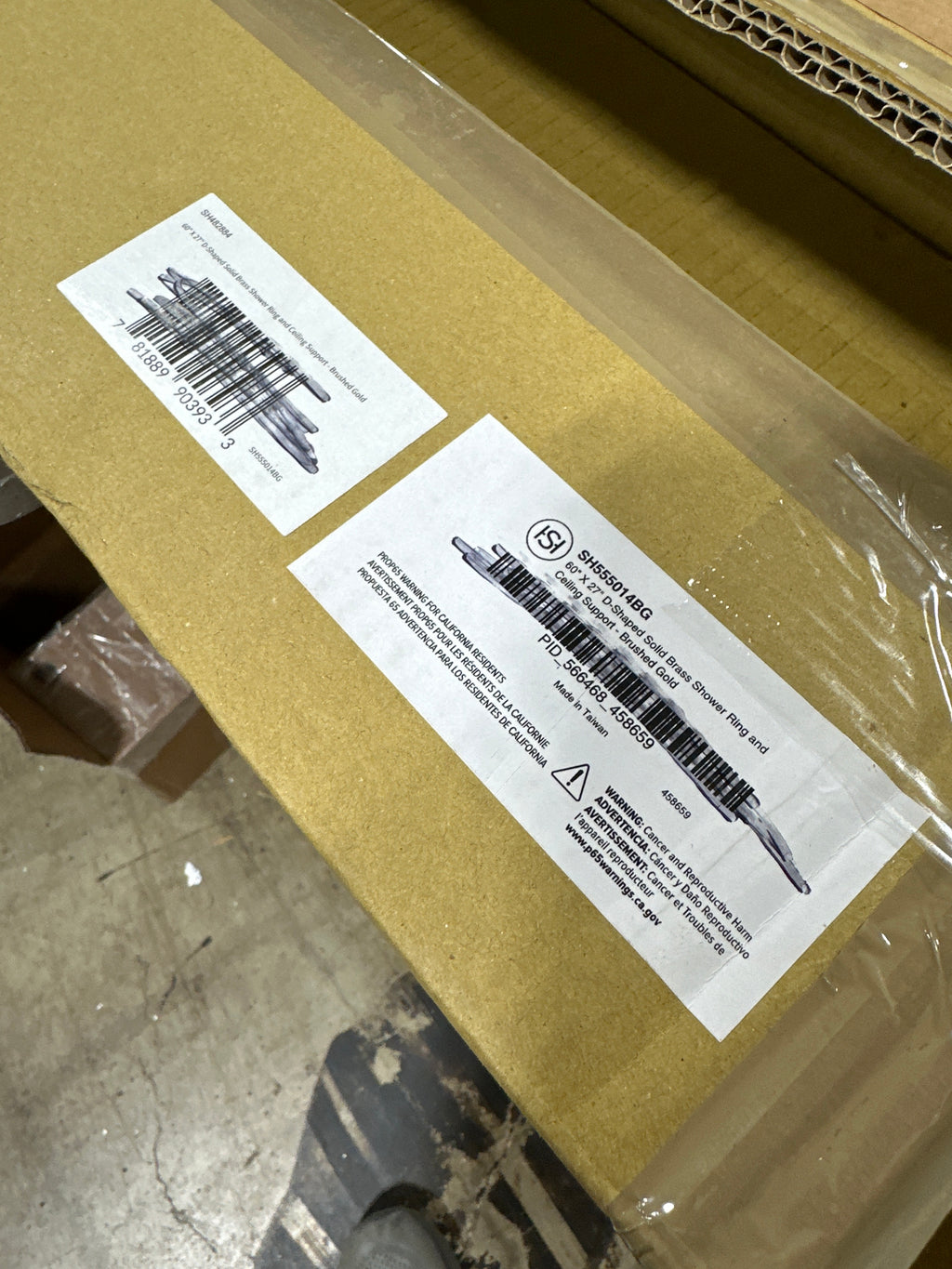 Signature Hardware 482884 60" x 27" Rectangle Brass Shower Rod
