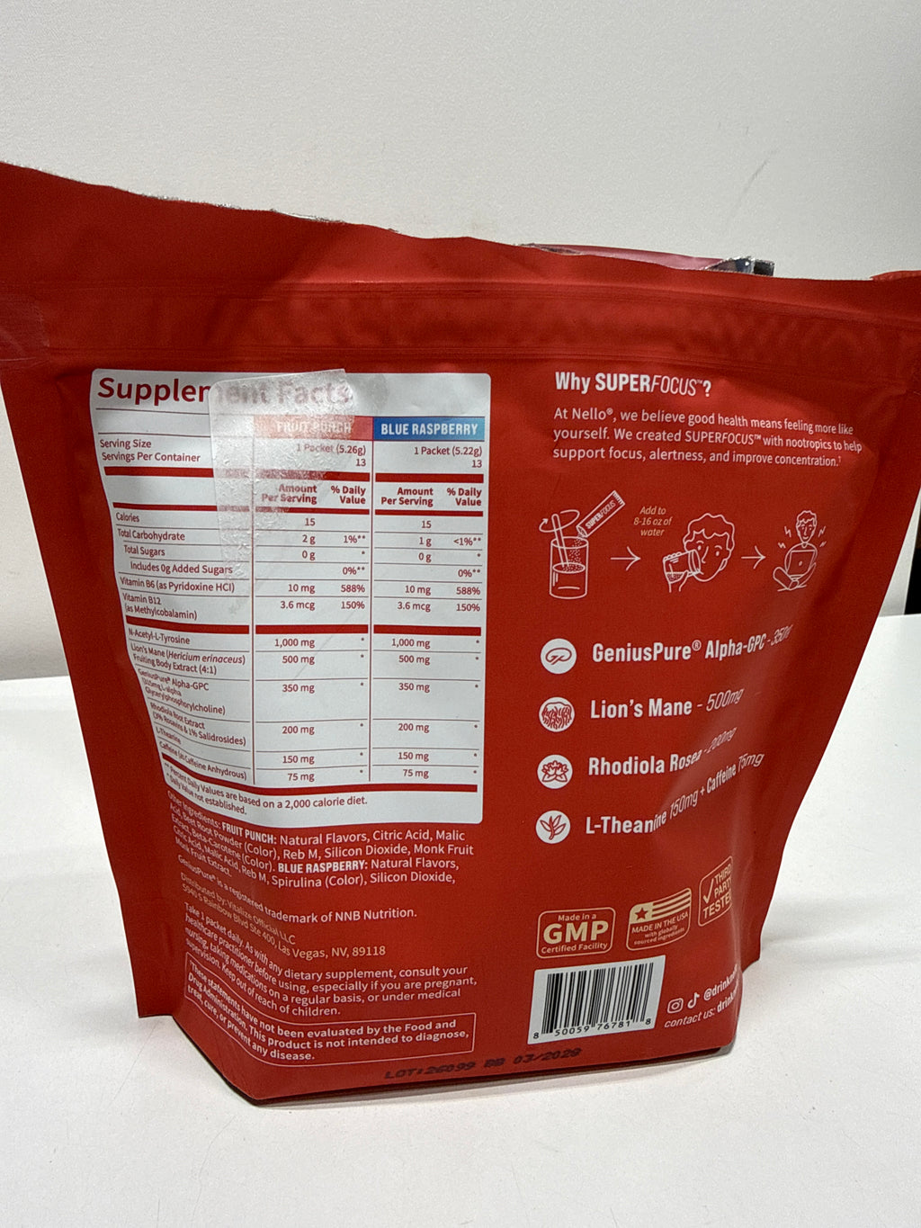 46 x Nello Superfocus Drink Mix