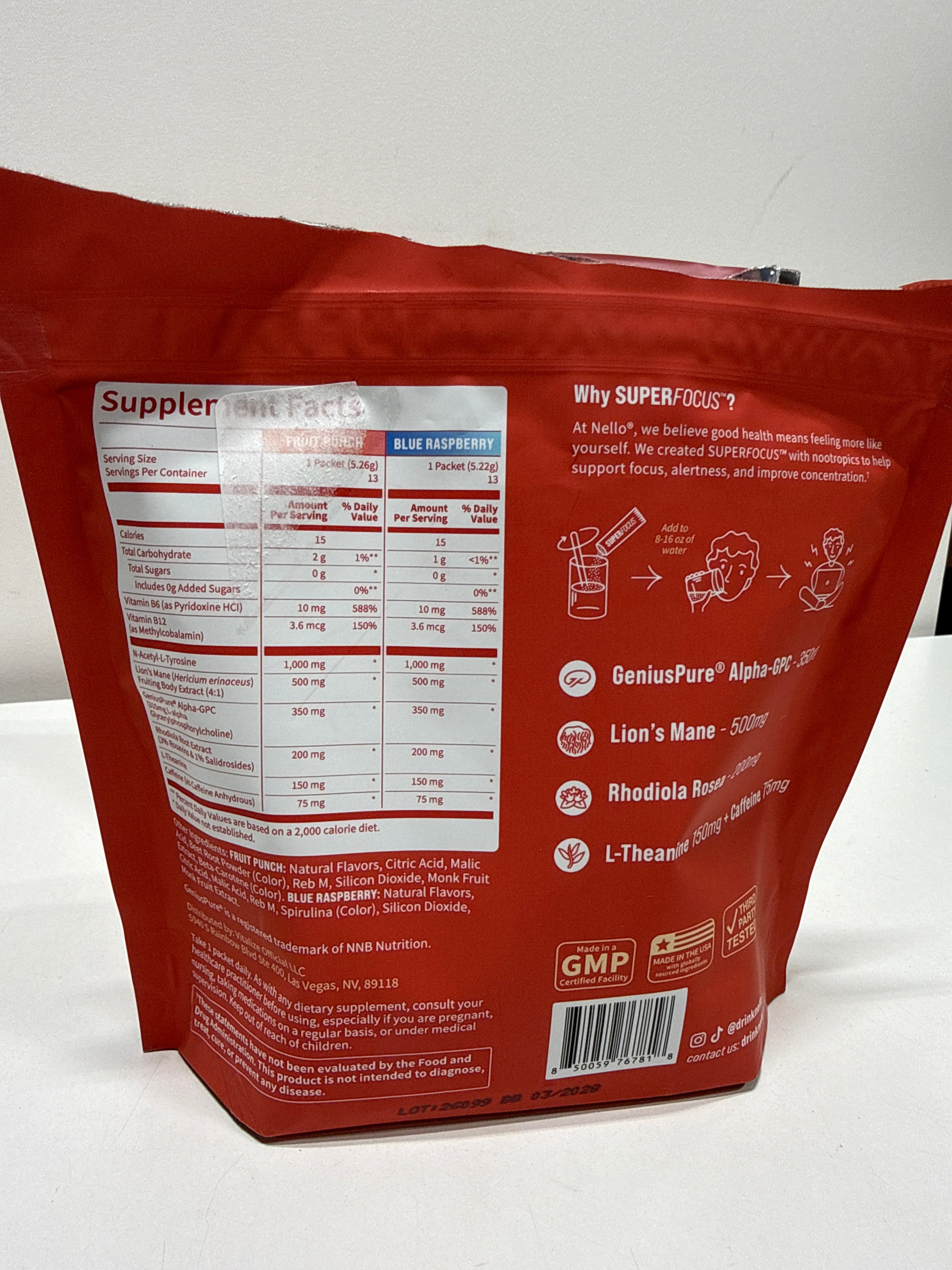46 x Nello Superfocus Drink Mix