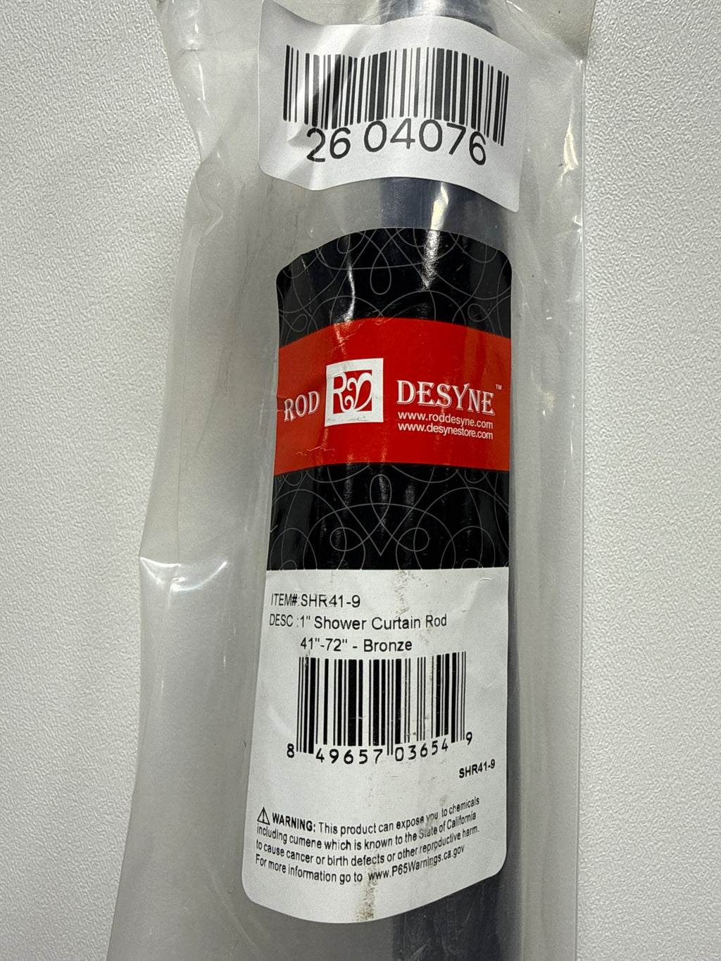 Rod Desyne 1 inch Shower Curtain Rod 41 inch-72 inch