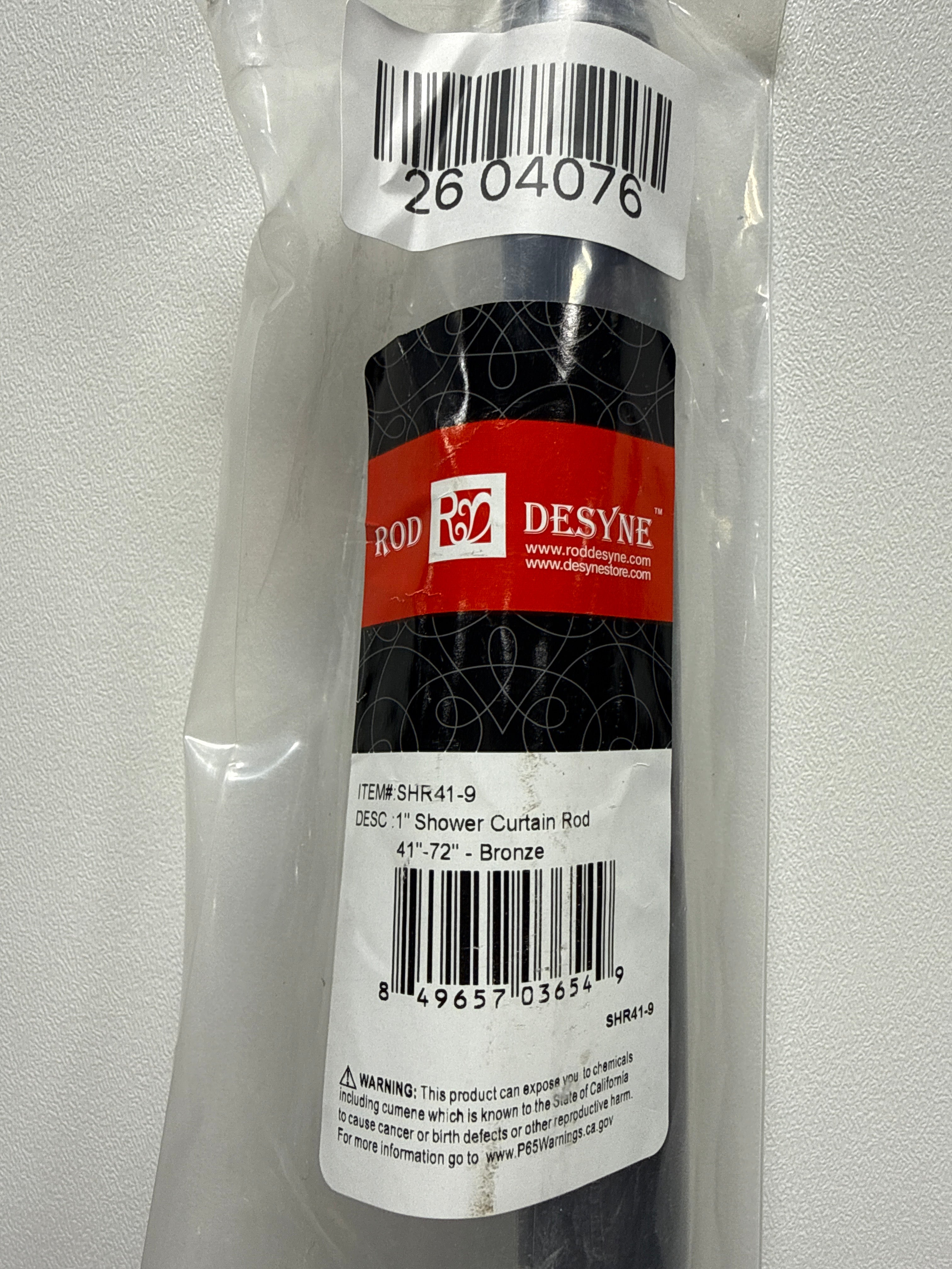 Rod Desyne 1 inch Shower Curtain Rod 41 inch-72 inch