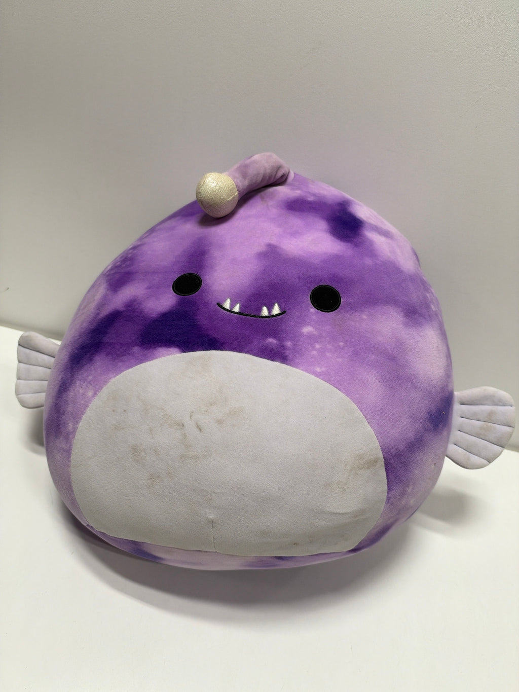 Squishmallows Kellytoy Soft Plush 16" Easton Purple Tie-Dye Anglerfish