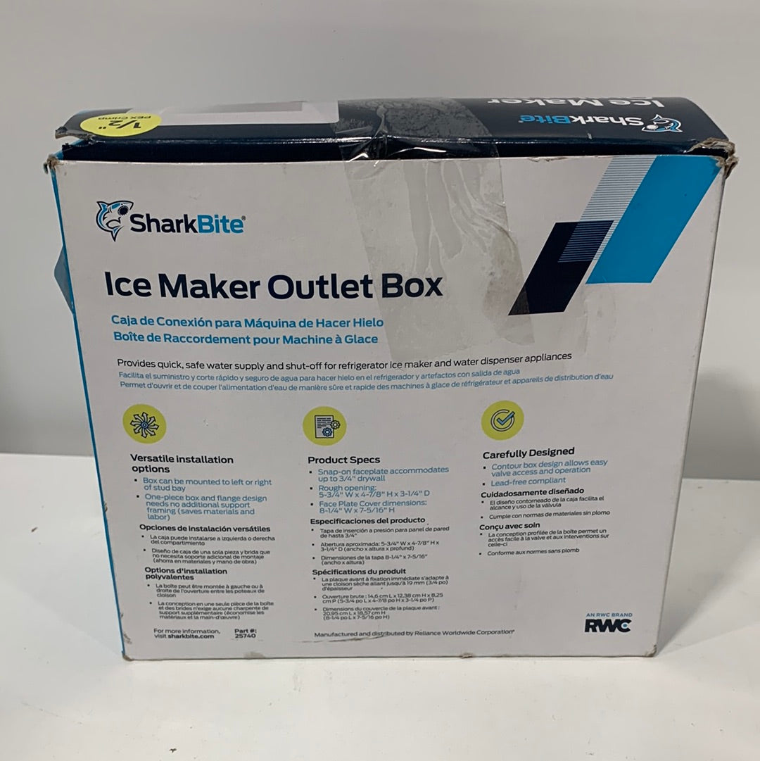 SharkBite Quarter Turn Ball Valve PEX Ice Maker Outlet Box