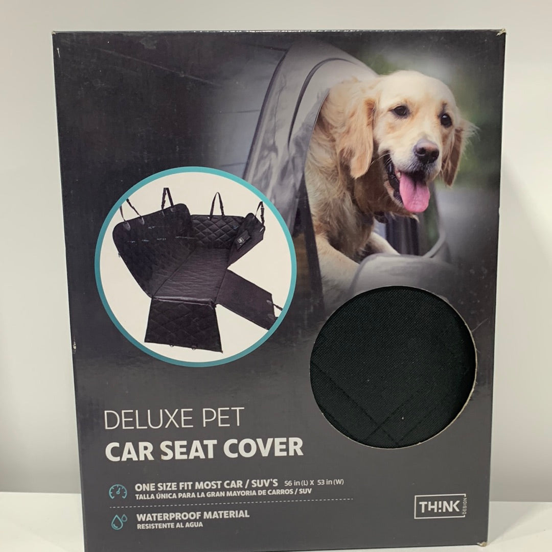 Think Design Deluxe Pet Car Seat Cover, Black