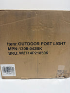 20.2 in. 1-Light Black Aluminum Hardwired Outdoor Weather Resistant Pier Mount Light with No Bulb Included (2-Pack)
