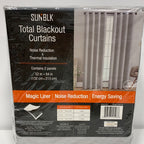 SunBlk Total Blackout Curtains in Kinsley Silver 52x84" 2 Panels