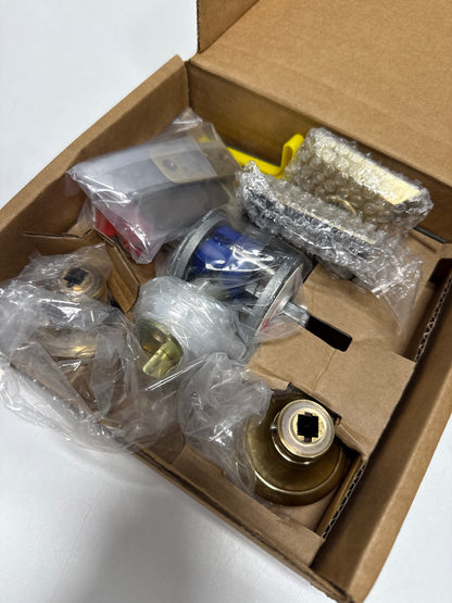 Emtek Providence Passage Door Knob Set with Quincy Rose and Concealed Screws from the Classic Brass Collection Model: C8131PUS7