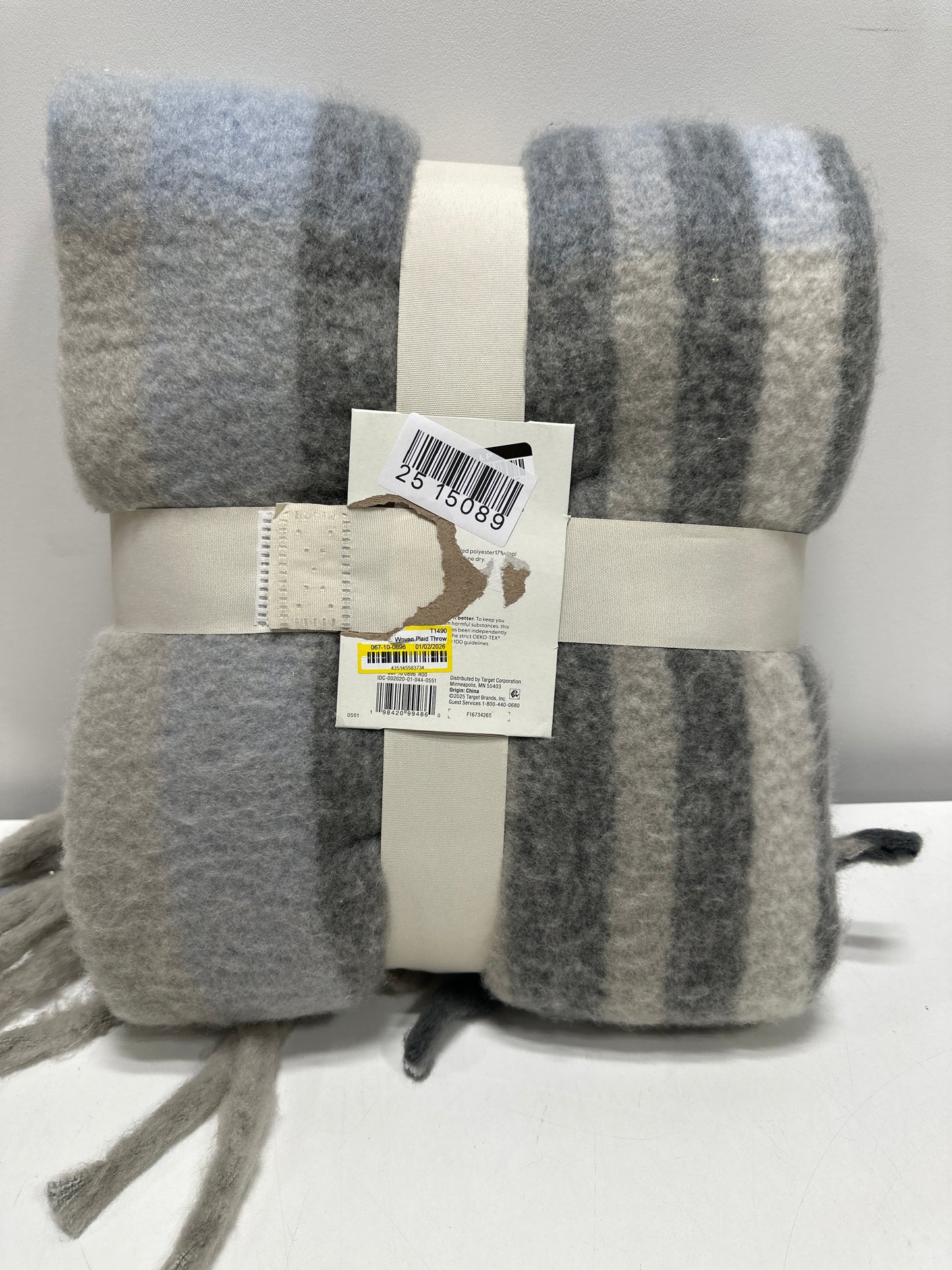 Woven Plaid Throw Blanket Gray - Threshold