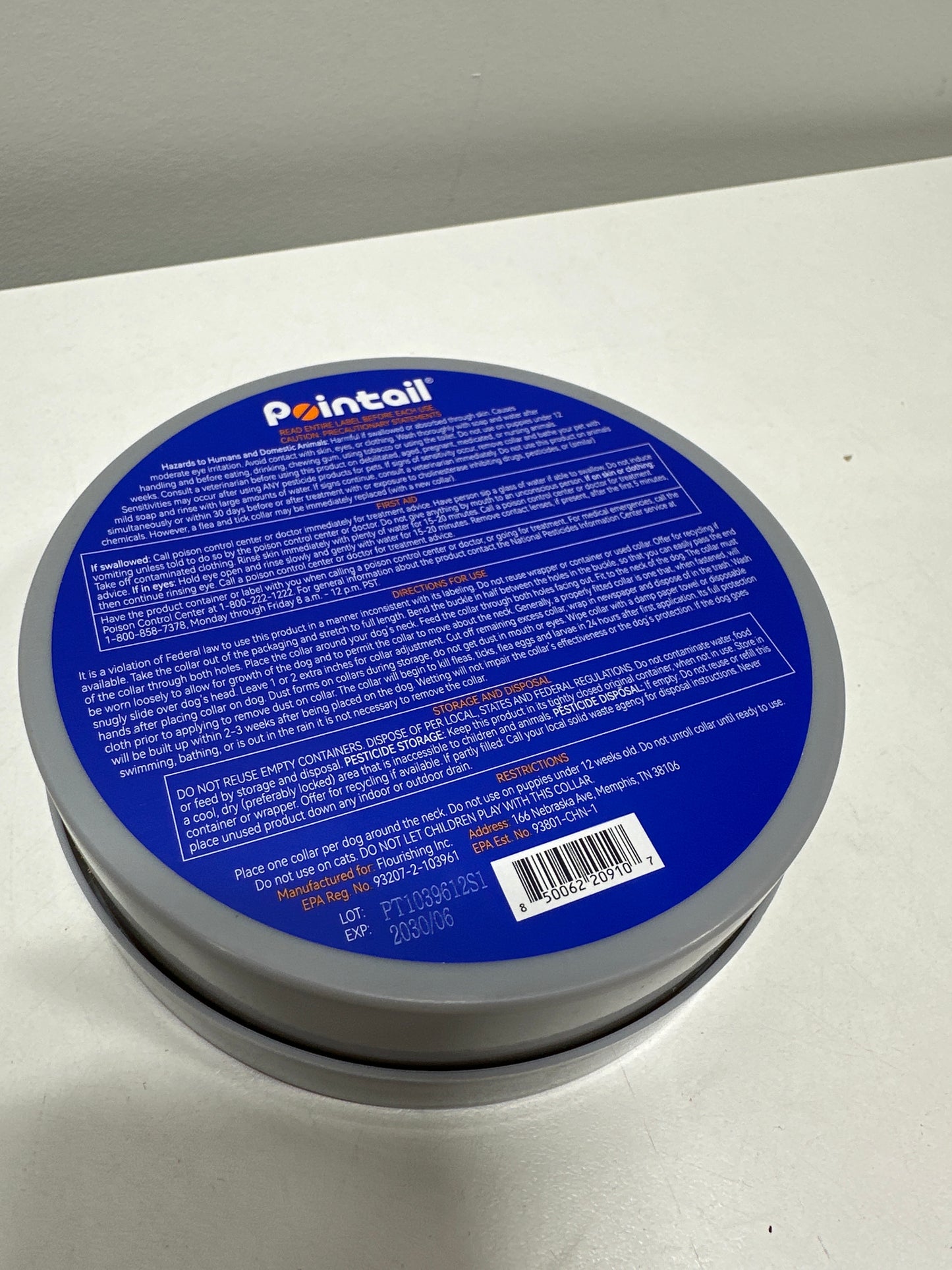 Pointail Flea & Tick Collar for Dogs, Vet-Recommended Flea & Tick Treatment & Prevention Collar for Dogs, 1 Count, 15"