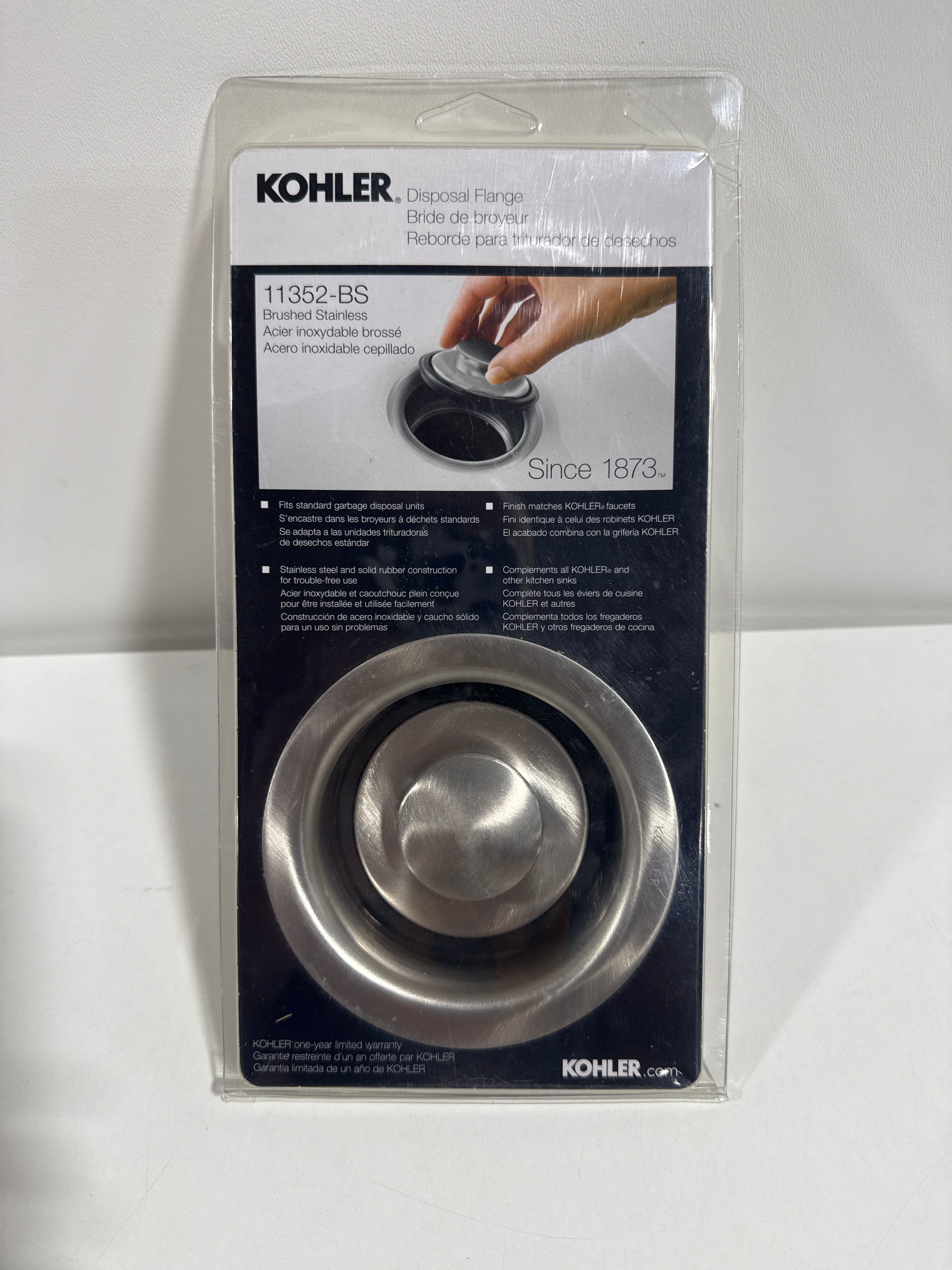 Disposal 4.5 in. Flange with Stopper in Brushed Stainless - *Plumbing