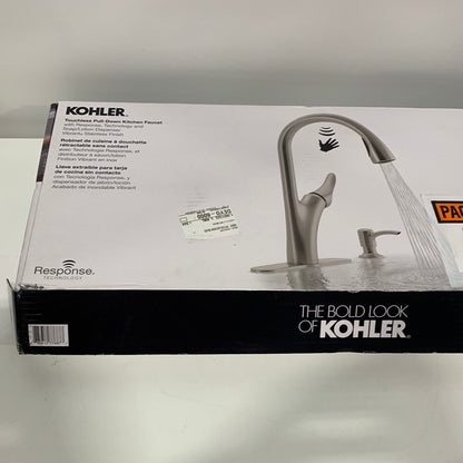 Kohler 1.5GPM Touchless 9 Pull-Down Kitchen Faucet with Soap Dispenser Vibrant Stainless