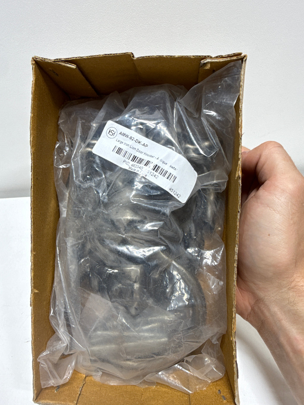 Signature Hardware 937847-10 9-3/4" X 5-1/8" Large Iron Lion Door Knocker Antique Pewter Door A