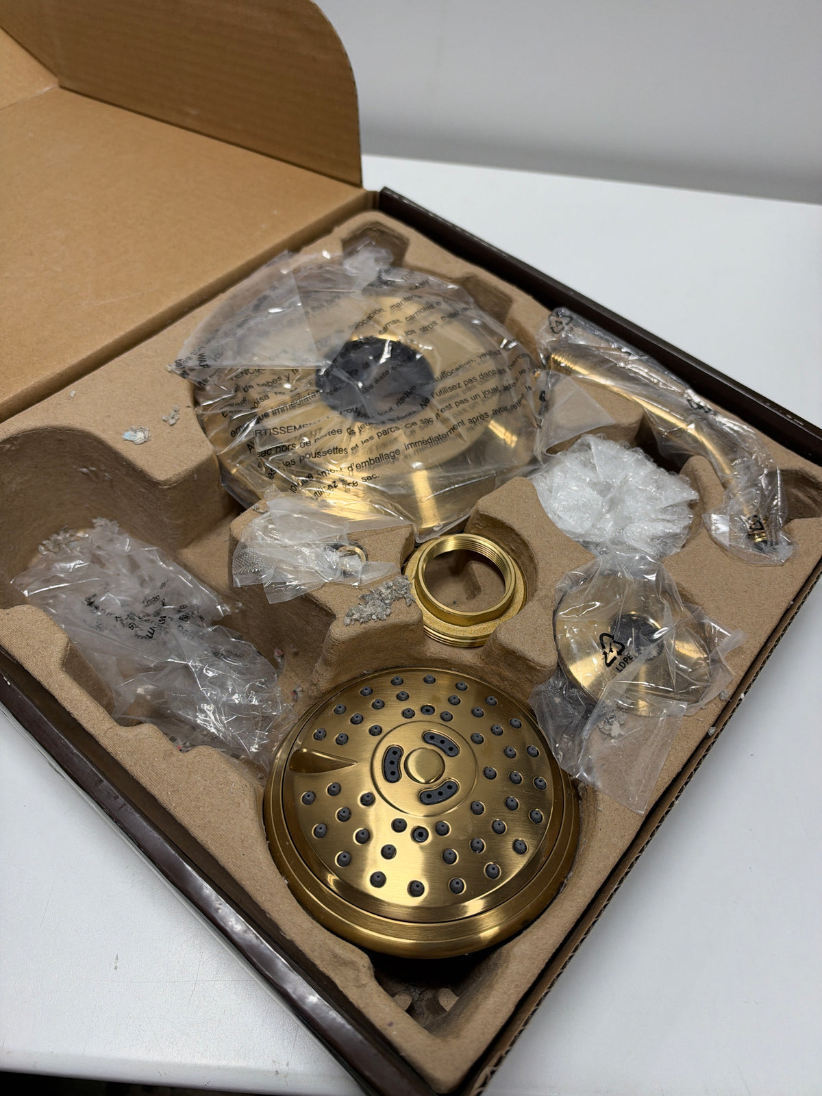 Signature Hardware 948666-LV Provincetown Pressure Balance Shower Set Trim Brushed Gold