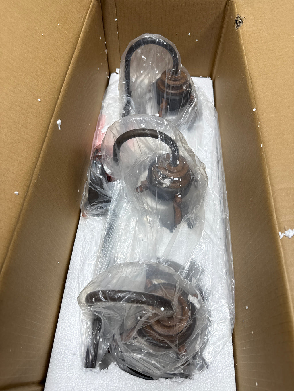 Westinghouse 6118200 Cindy Vintage-Style Three-Light Indoor Vanity Light Fixture, Oil Rubbed Bronze Finish with Barnwood Accents, Clear Seeded Glass