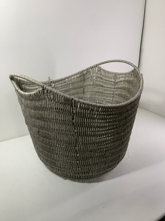 See Desc Mesa Faux Wicker Storage Basket Grey