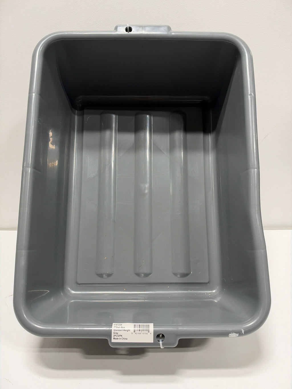 Polypropylene Bus Tub, Standard Weight, 21-1/2"L x 15"W x 7"H, Gray, 2 ct