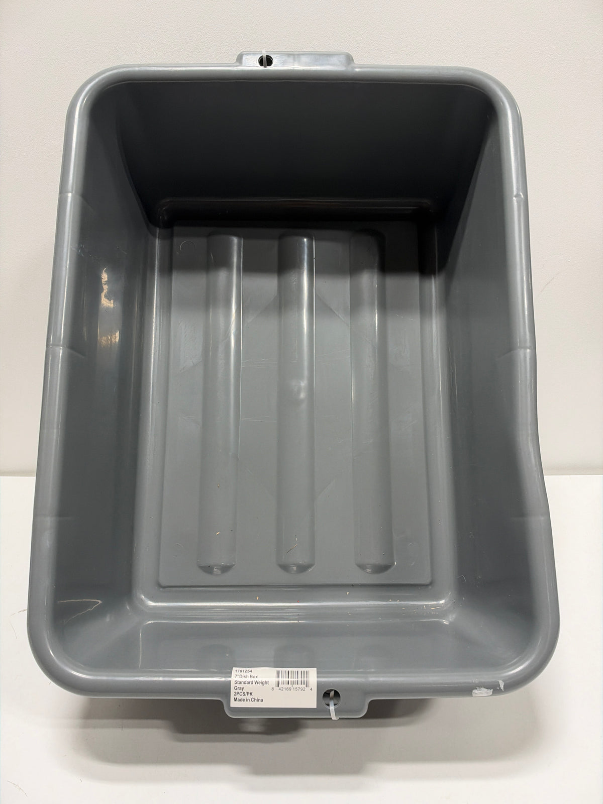 Polypropylene Bus Tub, Standard Weight, 21-1/2"L x 15"W x 7"H, Gray, 2 ct