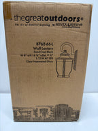 The Great Outdoors 8762-66-L Merrimack 16" Tall LED Dark Sky Outdoor Wall Sconce with Hammered Glass Black Outdoor Lighting Wall Sconces