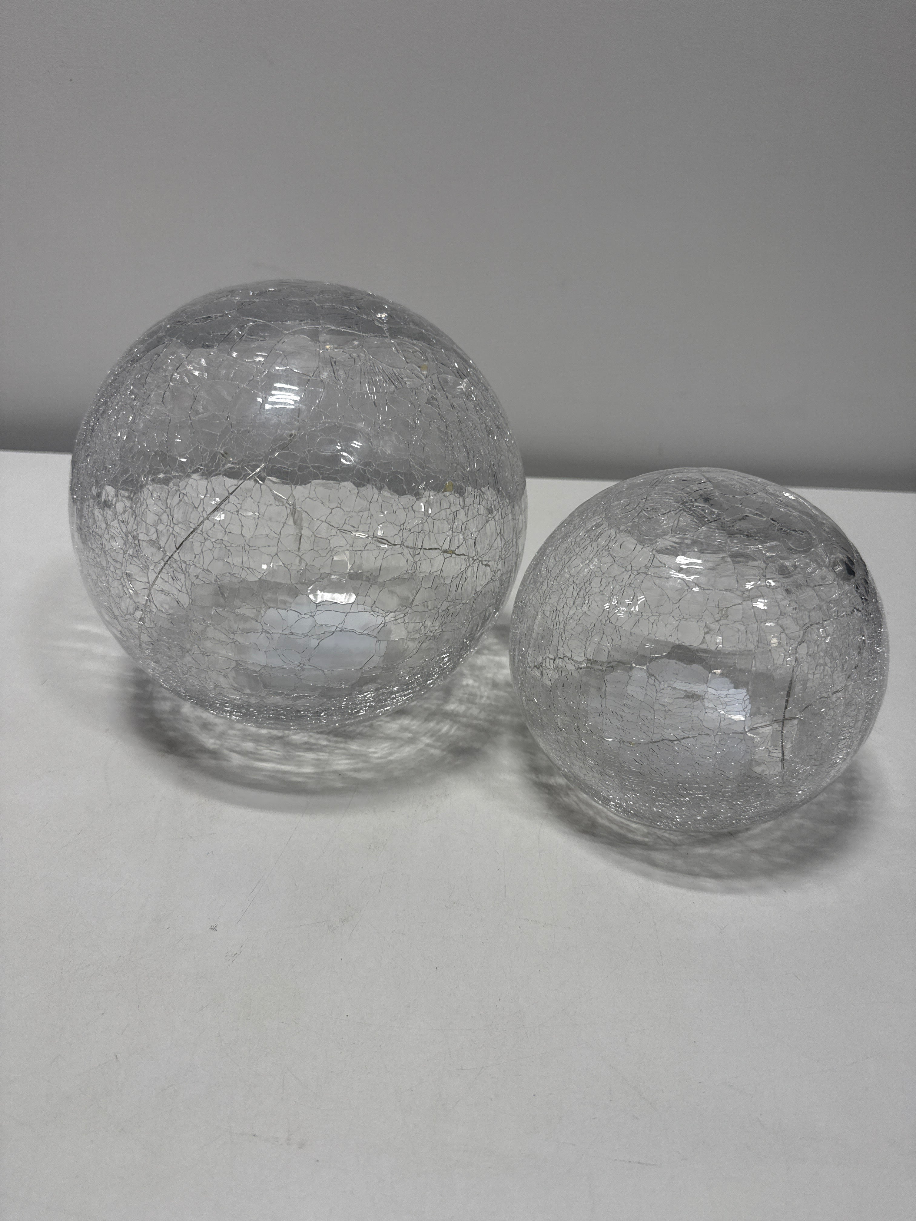 Used Evergreen LED Glass Cubes and Spheres Towers Set of 2 Assorted Designs - *Home Decor & Curtains