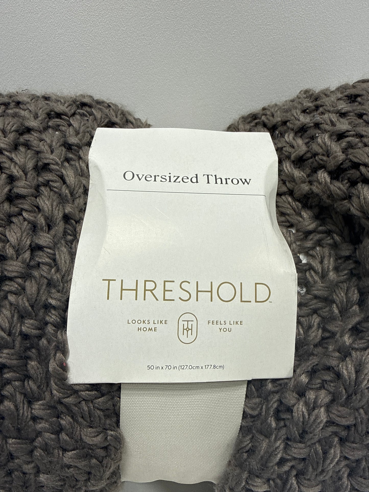 Oversized Recycled Knit Throw Blanket Gray - Threshold™