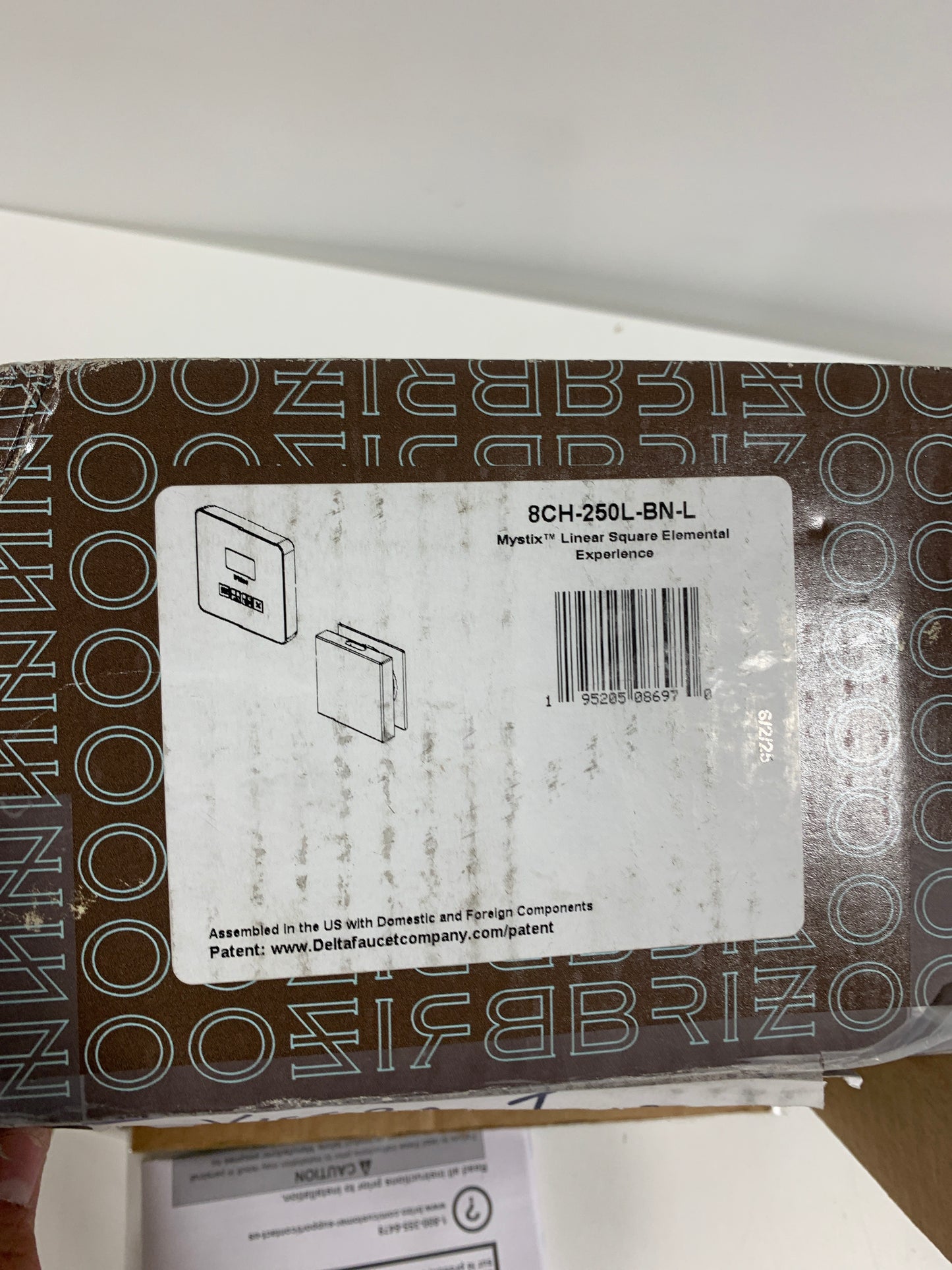 Brizo 8CH-250L Mystix Square Steam Control Unit and Steam Head Lumicoat Brushed Nickel