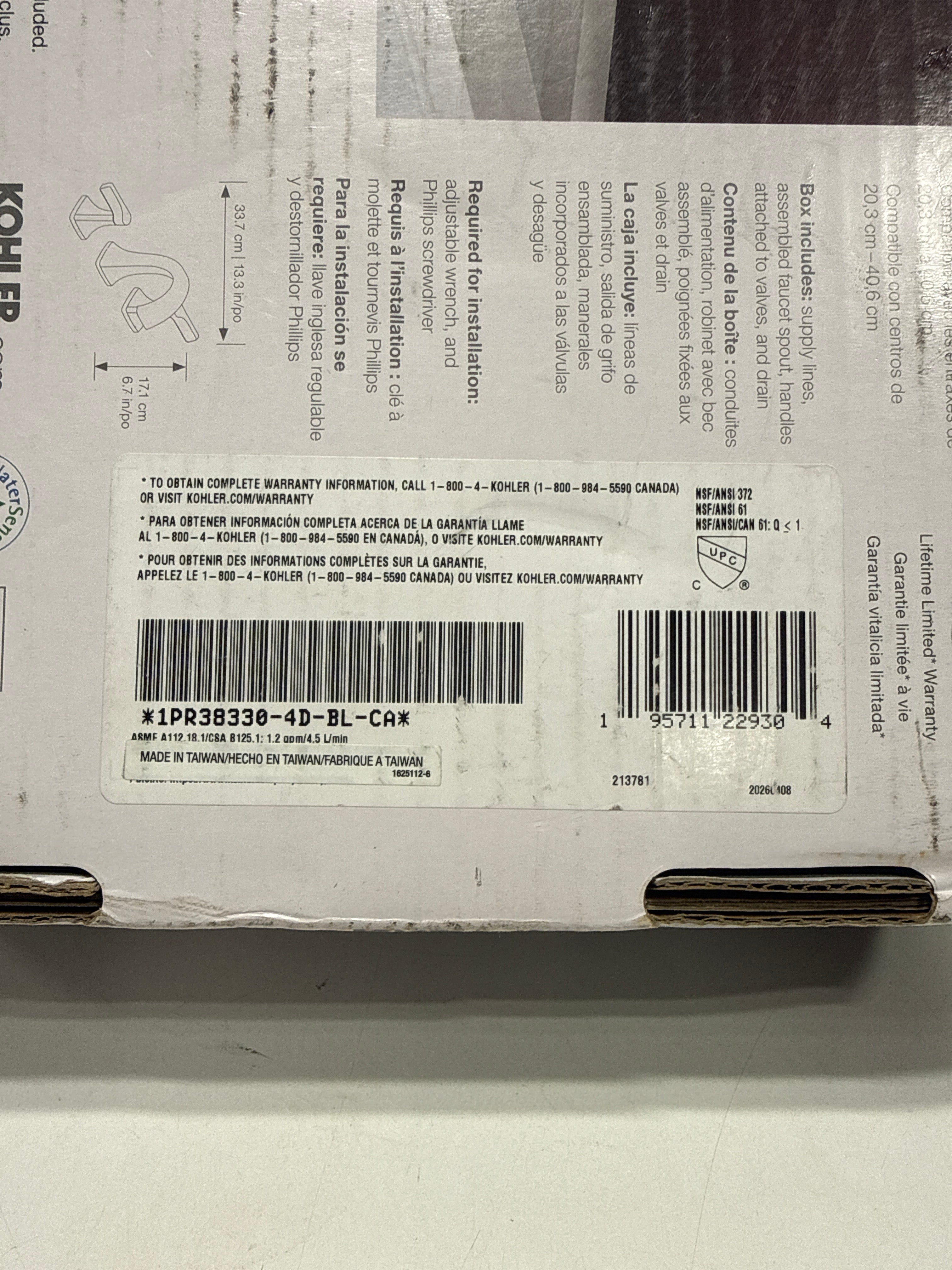 Kohler Riverly Widespread Bathroom Sink Faucet Matte Black