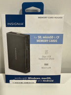 Insignia - USB-C to SD MicroSD and CompactFlash Memory Card Reader - Black - *Computers & Office