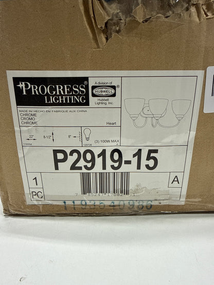 Polished Chrome Three Light Bath Bracket from the Heart Collection