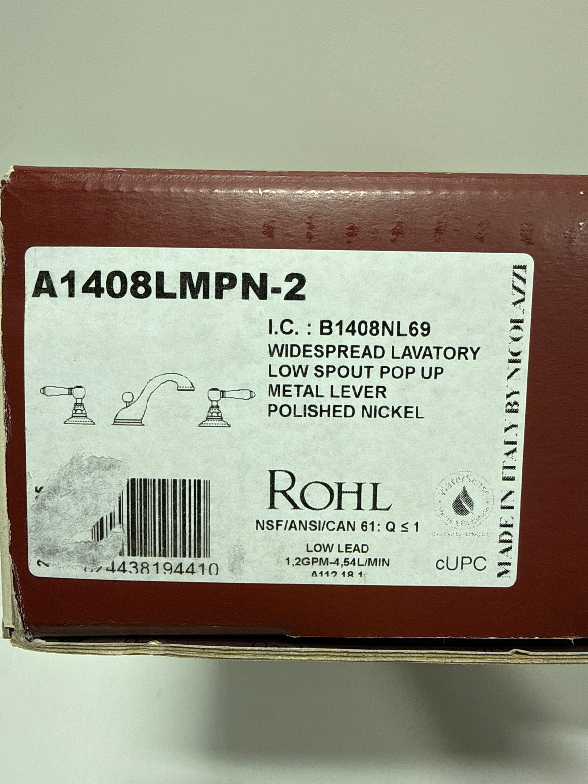 Rohl A1408LMPN-2 Rohl C Spout Widespread Bath Faucet A1408LMPN-2 Polished Nickel