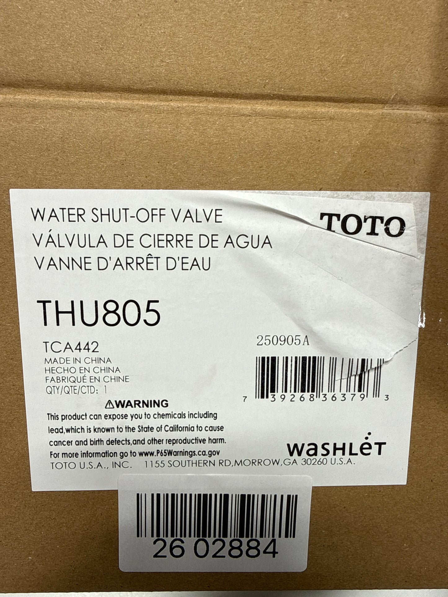 TOTO TTHU805 Washlet Connection Adapter Kit In-Wall Tank System N/A