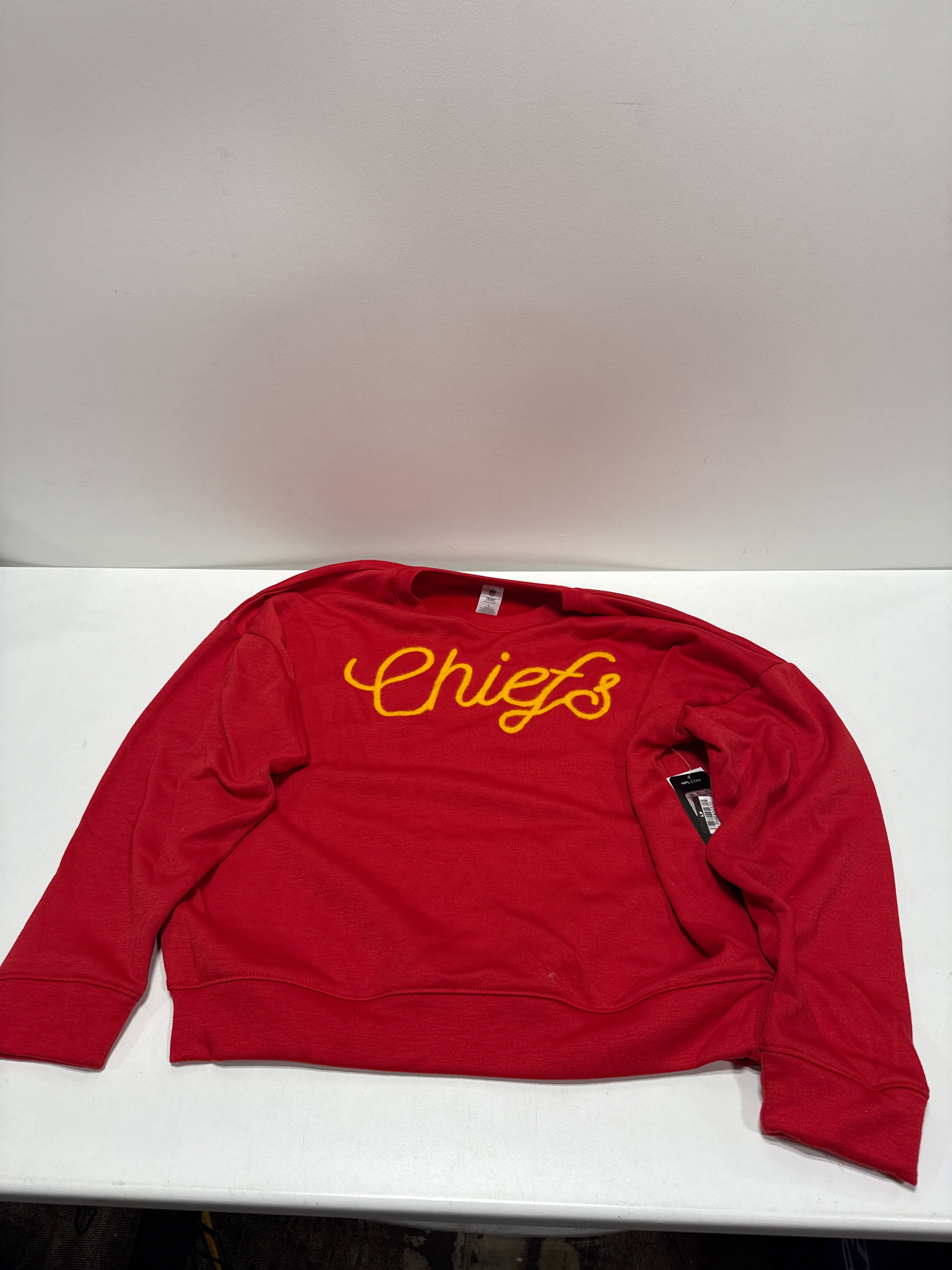 NFL Kansas City Chiefs Women's Long Sleeve Crew Neck Fleece - L
