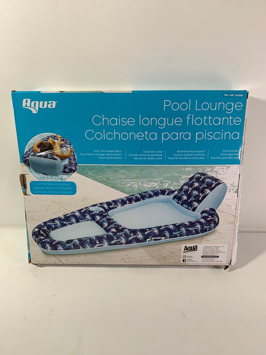 Aqua Luxury Extra Long 5ft 8" Inflatable Pool Lounger Chaise Float with Head Rest