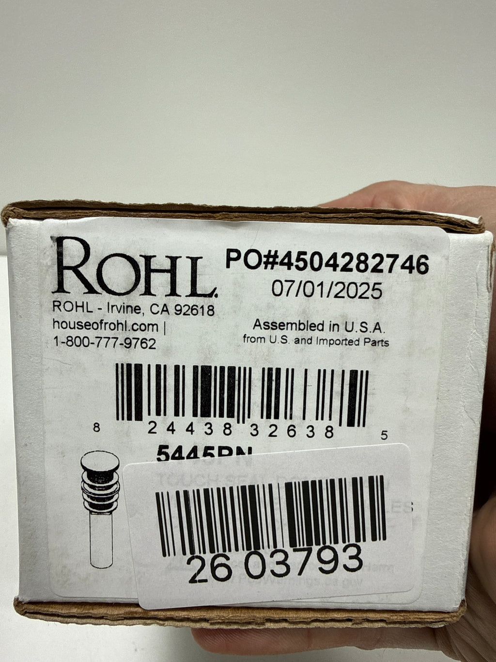 Rohl 5445 1-1/4" Pop-up Drain Assembly - Less Overflow Polished Nickel