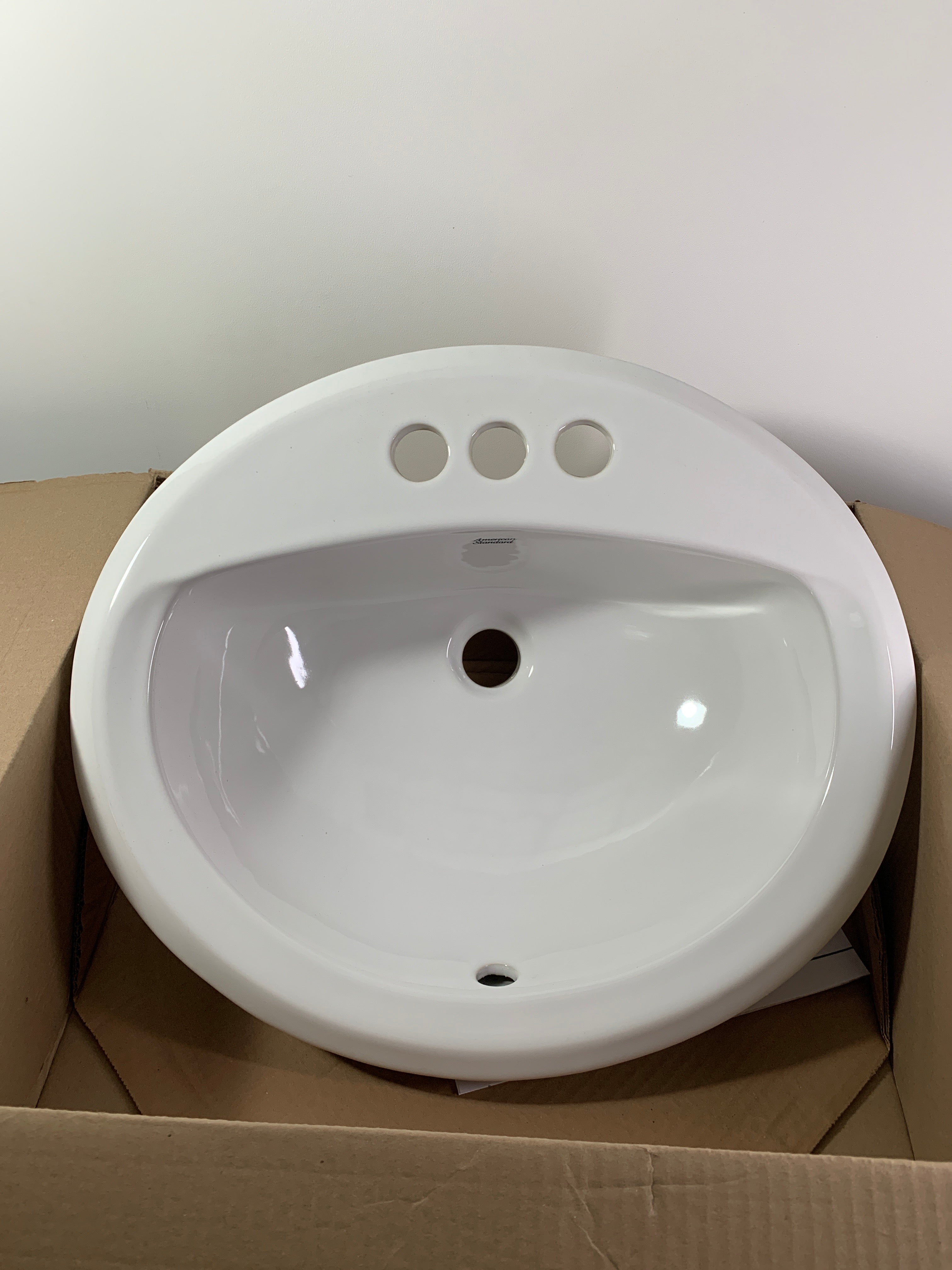 American Standard Aqualyn Drop in Sink with 4-in Faucet Holes in White ...