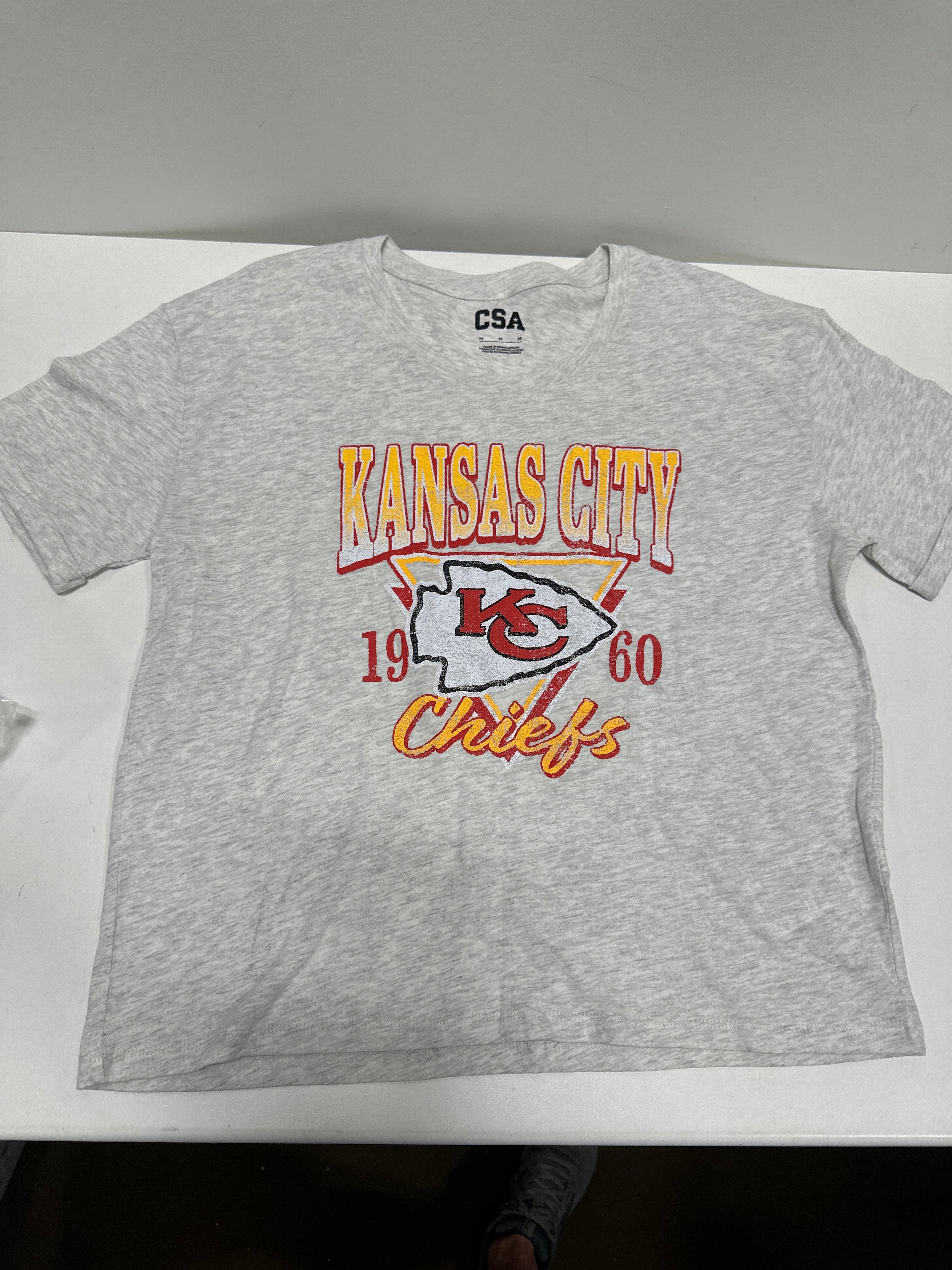 NFL Kansas City Chiefs Women's Oatmeal Heather Rolled Sleeve T-Shirt