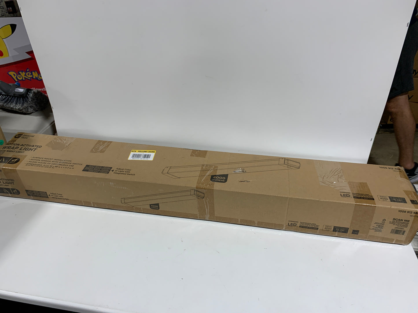 1-Pack 4 ft. White Integrated LED Wrap Light with Motion Sensor and Adjustable CCT plus Night Light at 4000 Lumens