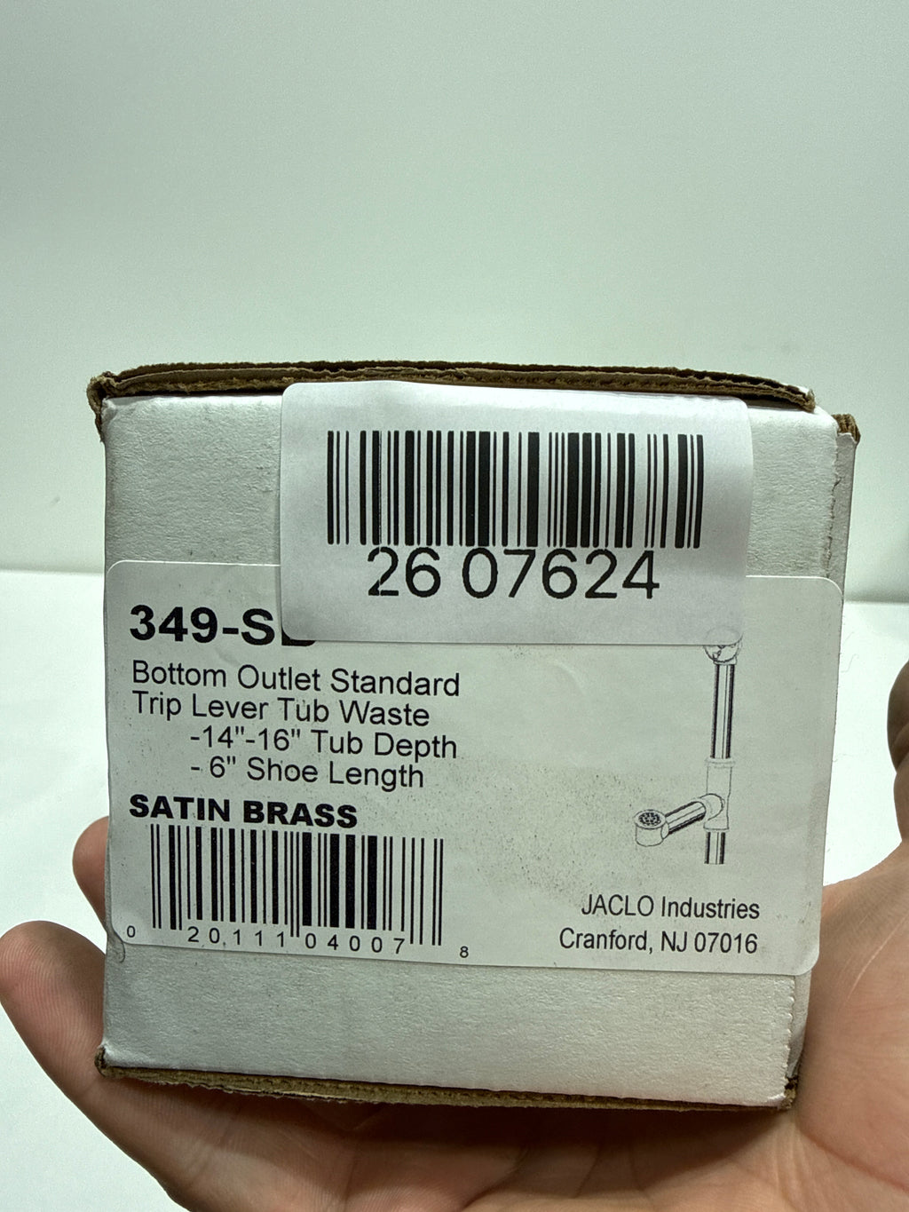 Jaclo 349-SB Trip Lever Tub Waste, Satin Brass