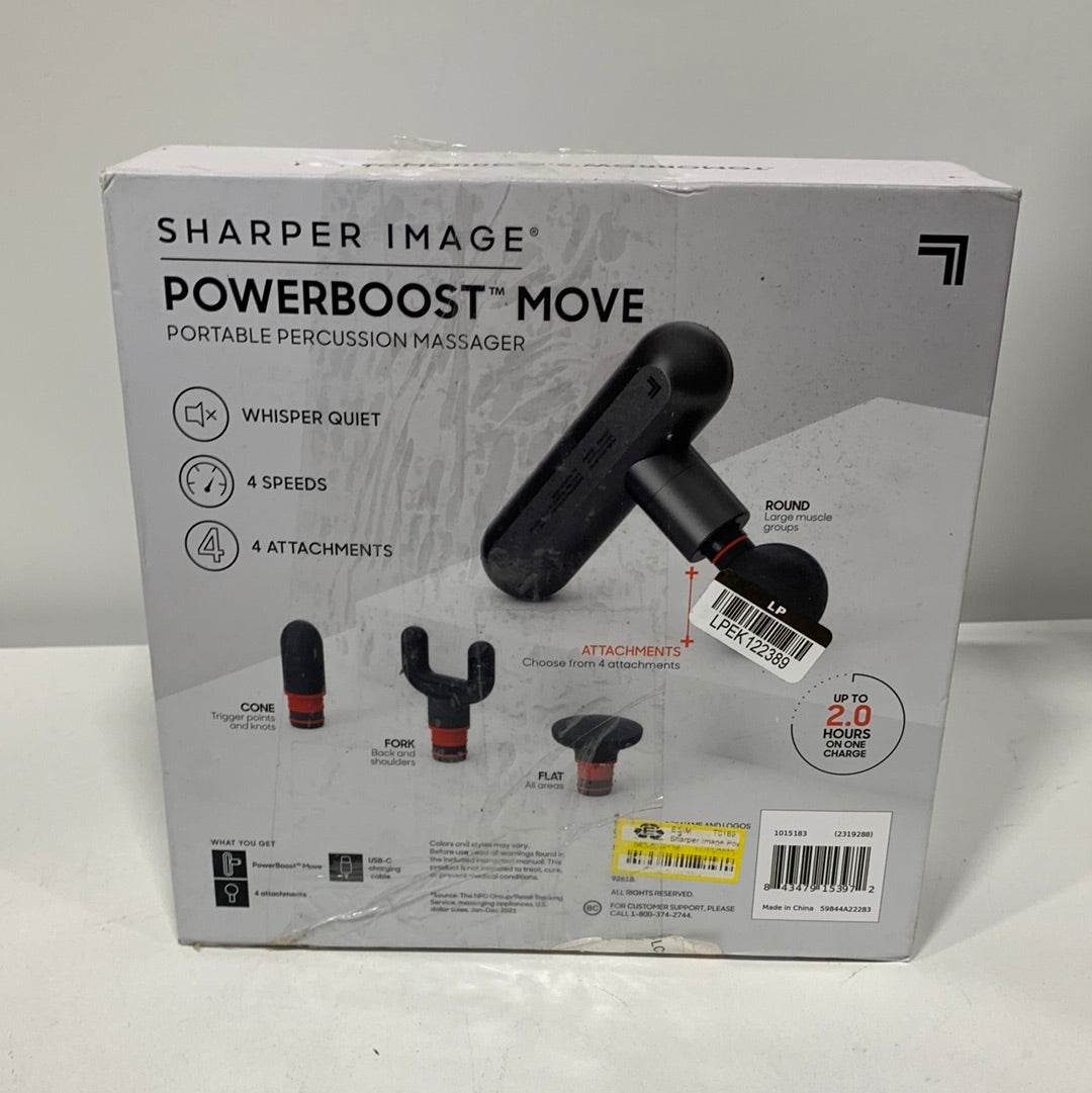 Sharper Image Powerboost Move Portable Percussion Massager, Gunmetal Gray