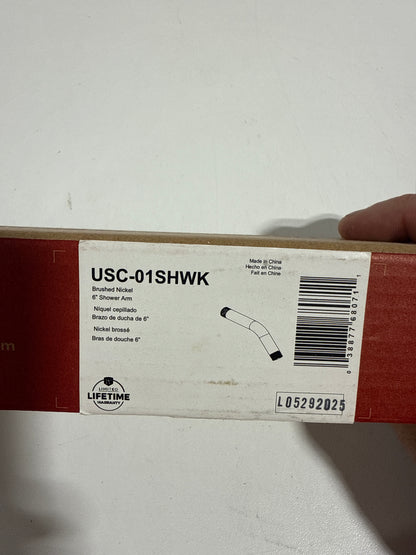 Pfister USC-01SHW Universal 6" Curved Shower Arm Brushed Nickel Bath