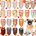 Frienda 20 Pieces Thanksgiving Dog Bandana Fall Pet Bandana Adjustable and Reversible Triangle Scarf Turkey Maple Leaf