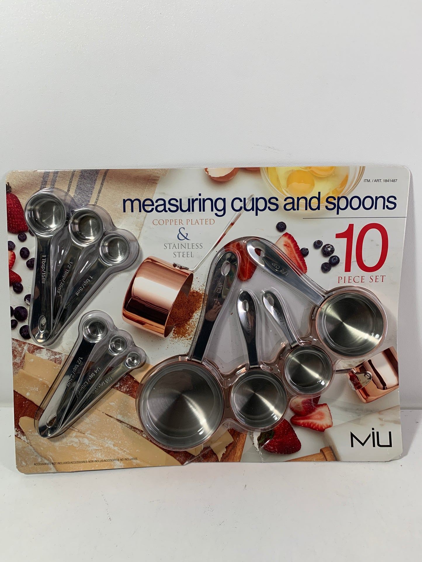 MIU Copper Plated & Stainless Steel Measuring Cups and Spoons, 10 Piece Set