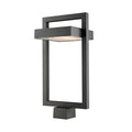 Luttrel 1-Light 21.62 in. Black Aluminum Hardwired Outdoor Post Light with Square Standard Fitter with Integrated LED