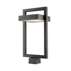 Luttrel 1-Light 21.62 in. Black Aluminum Hardwired Outdoor Post Light with Square Standard Fitter with Integrated LED