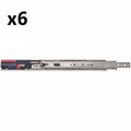 6 x Knape and Vogt KV8450FMB26 Knape and Vogt 8450FMB 26 8450FM 26" Soft Close Full Extension Side Mount Ball Bearing Drawer Slide with 100 Lbs. Weight Capacity