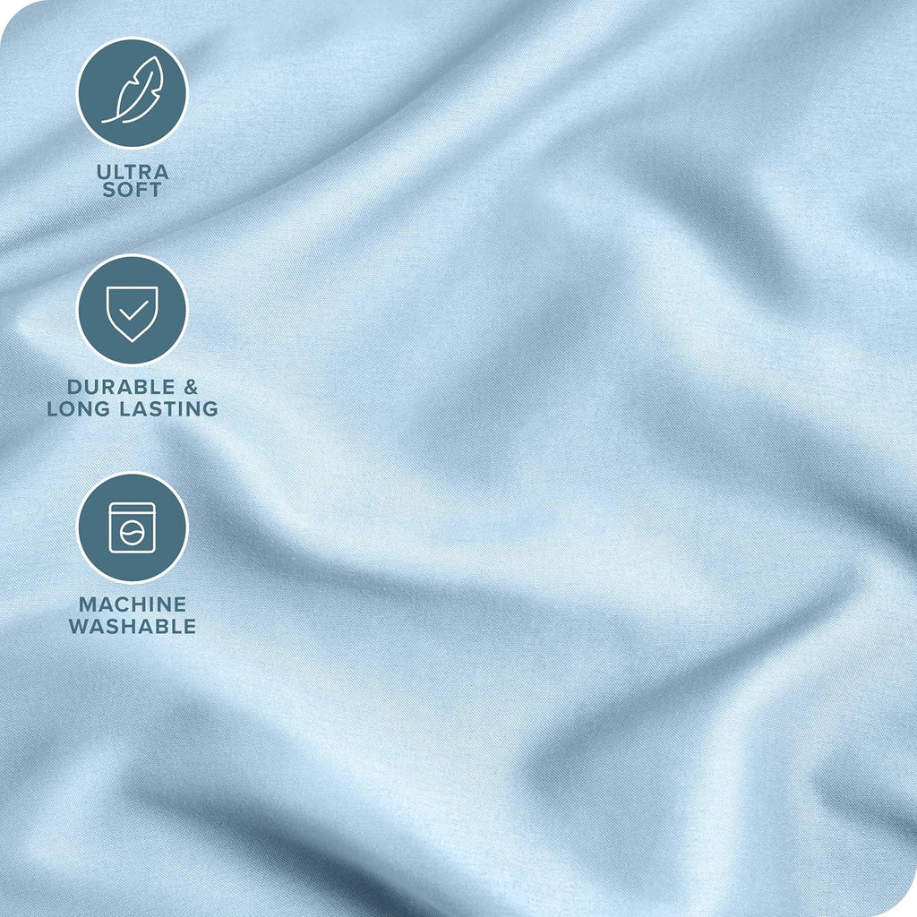 Bare Home Microfiber Envelope Pillowcases - Light Blue