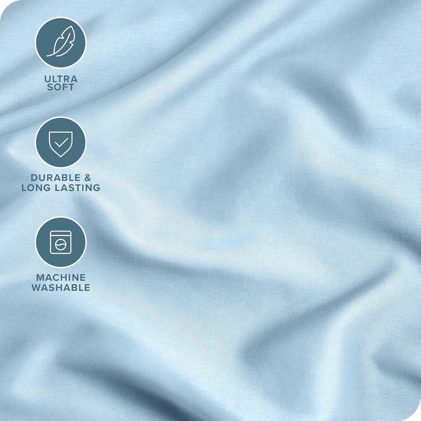 Bare Home Microfiber Envelope Pillowcases - Light Blue